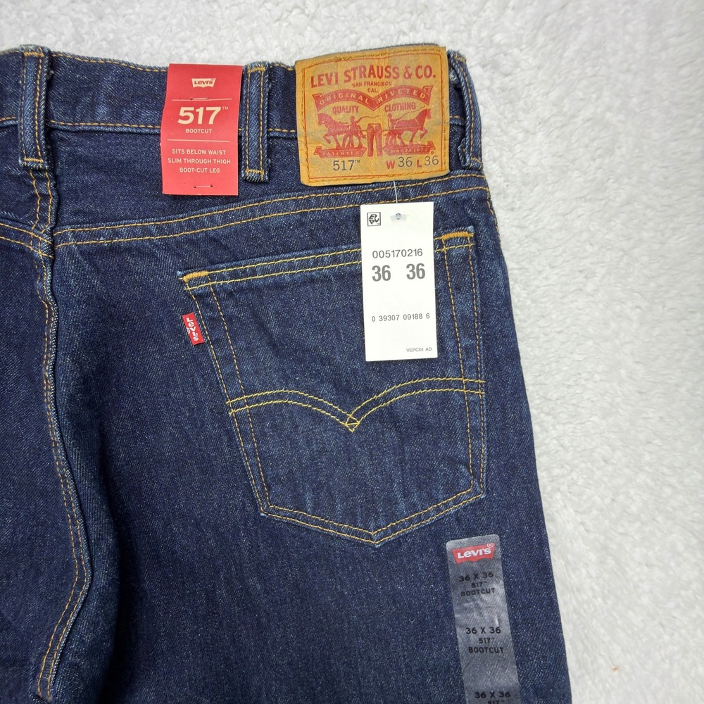 Levis 517 Boot Cut Denim Jeans Mens 36x36 Blue NWT